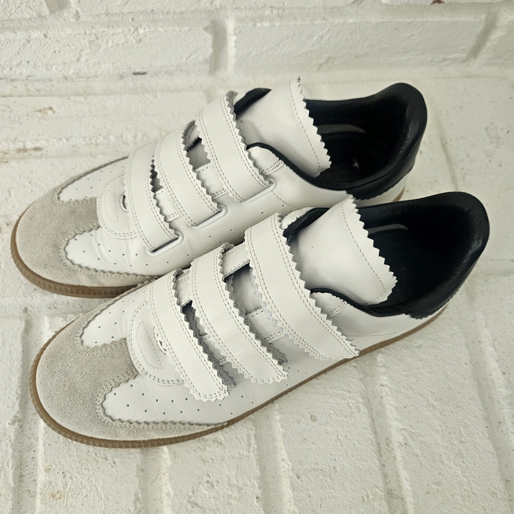 Isabel Marant White and Black Velcro Sneakers